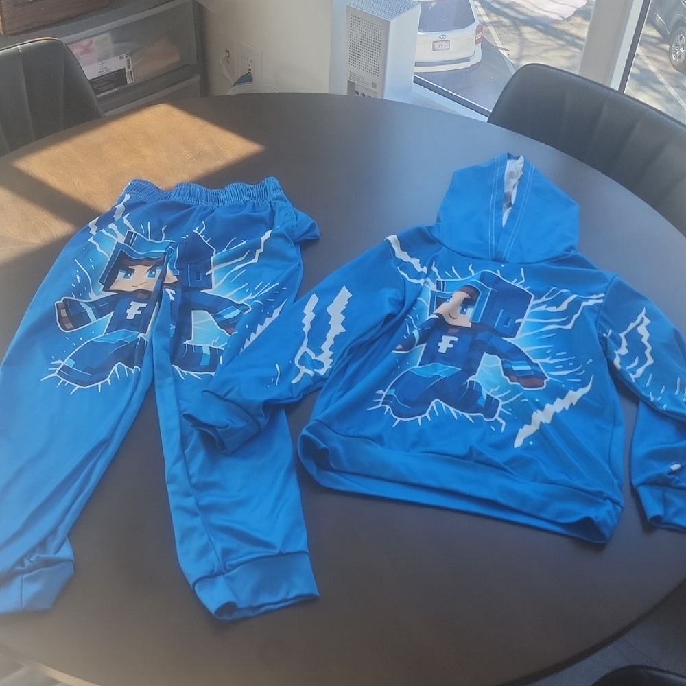 Source Unknown Electric Blue Kids Hoodie and Pants Set